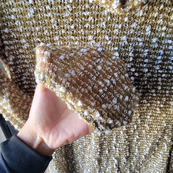 Altar'd State Green/White SWEATER DRESS Size Large Long Sleeve Lace Trim Floral - Picture 7 of 9